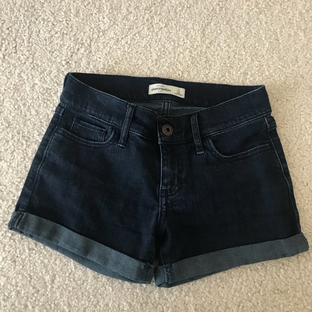 dark washed denim shorts